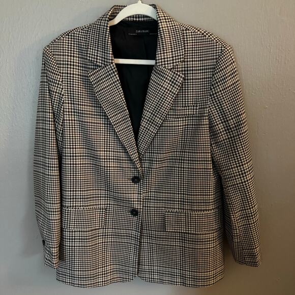 ZARA Plaid Oversized Blazer Size Small casual workwear comfort - Picture 1 of 6